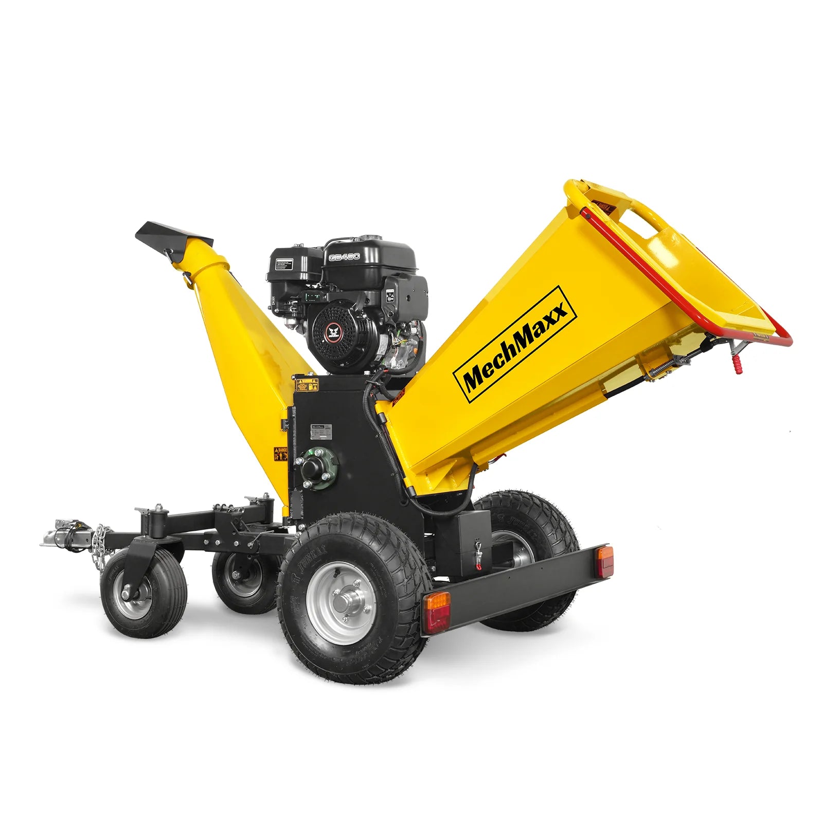 MechMaxx 6 inch E-start Zonsen 459cc 15hp Gas Powered 4 - Wheel Drum Wood Chipper with Taillight ,  B150
