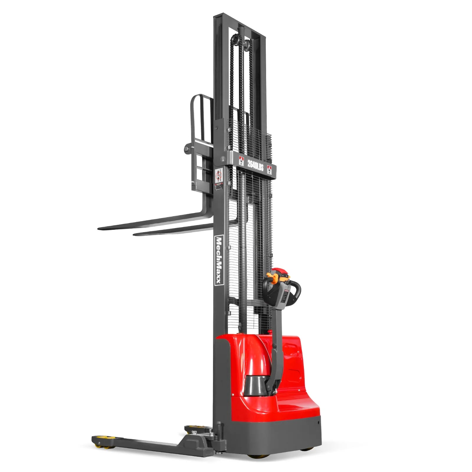 MechMaxx 2640lbs Lithium-ion Electric Straddle Stacker,  138" Lift,  Adjustable Legs & Forks,  F26-138S