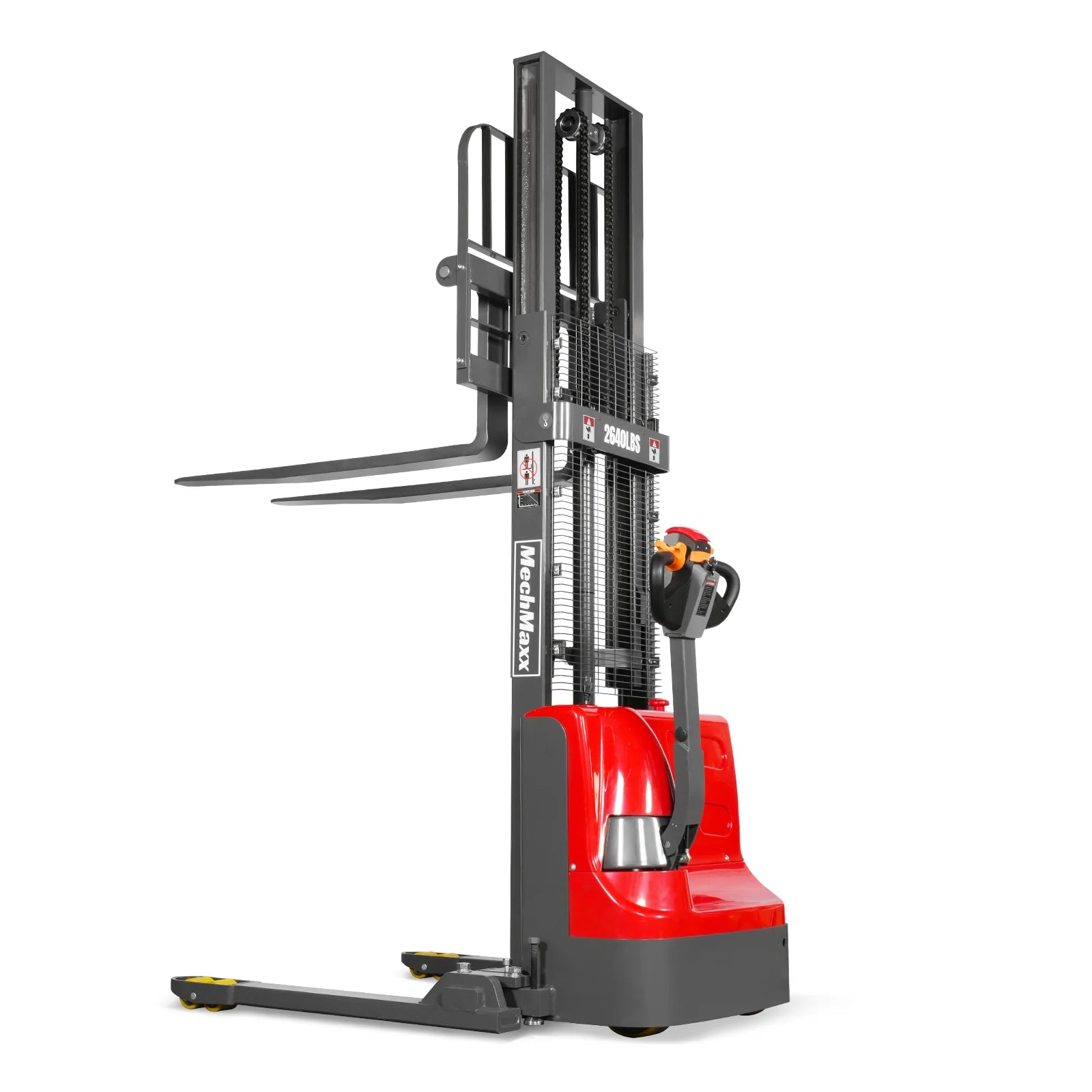 MechMaxx 2640lbs Lithium-ion Electric Straddle Stacker,  98" Lift,  Adjustable Legs & Forks,  F26-98S