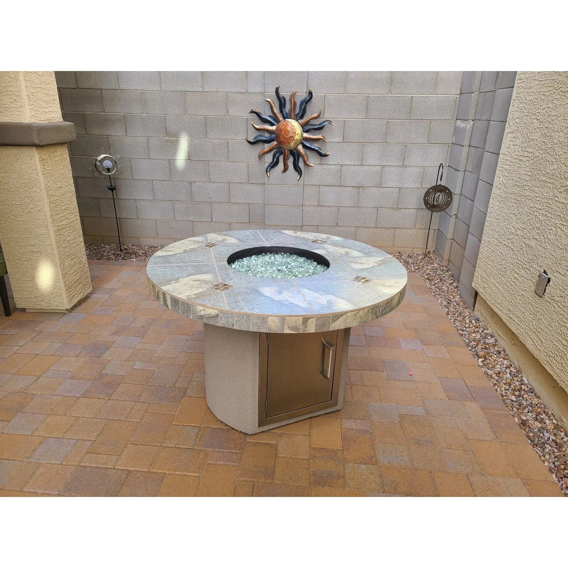 KoKoMo Grills Bahama Outdoor Fire Table – 4-Ft Dining Height Fire Pit Table with 35,000 BTU Burner - Natural Gas or Propane