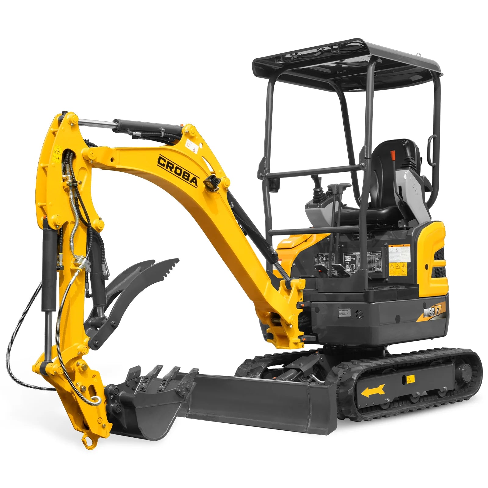 MechMaxx 1.7 Ton Mini Excavator – Kubota D902 Diesel Engine, 95" Dig Depth, 4,190 lb Compact Excavator (MEC17PRO)