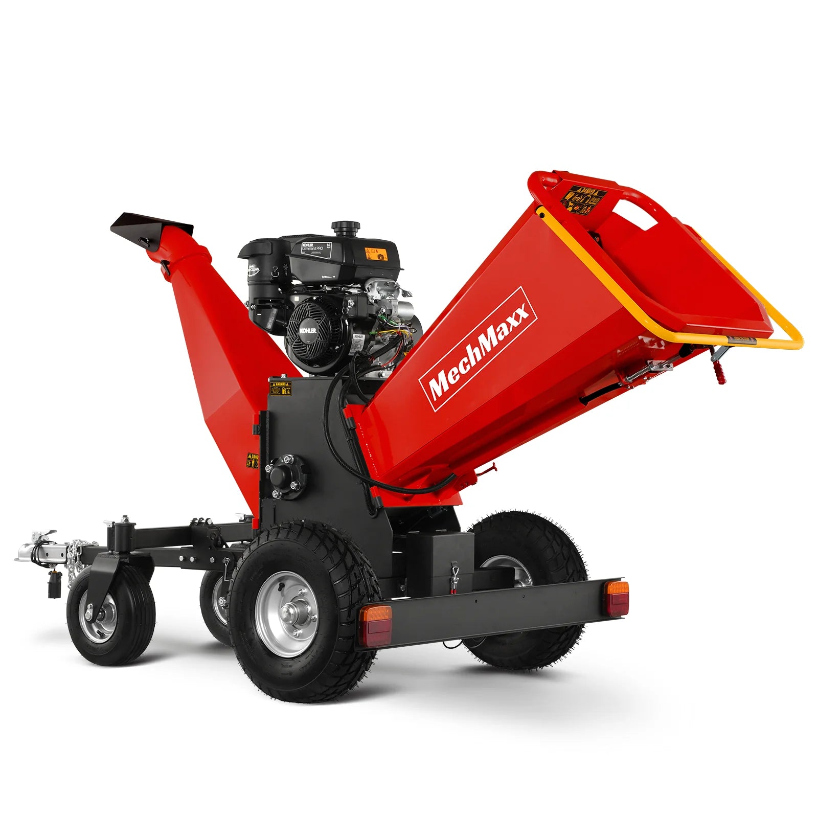 MechMaxx 6 inch KOHLER E-Start 429cc 14HP Gas Powered 4 - Wheel Drum Wood Chipper with Taillight ,  B150